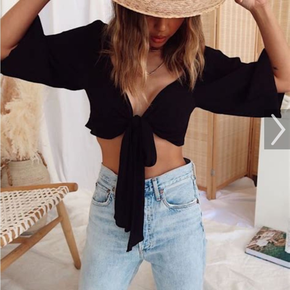 12th Tribe Costa Mesa Black Crop Top